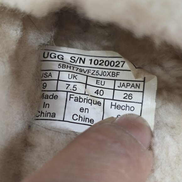 Ugg Lane Suede Sheepskin Slip On Flats Mules Loafers Chestnut Women’s Size 9 - Picture 6 of 7